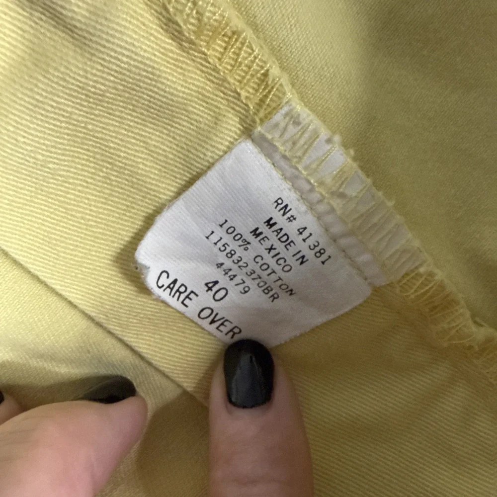 Vintage Polo Ralph Lauren Mens Size 40 Yellow Tyler Short Pleated Cotton Chino